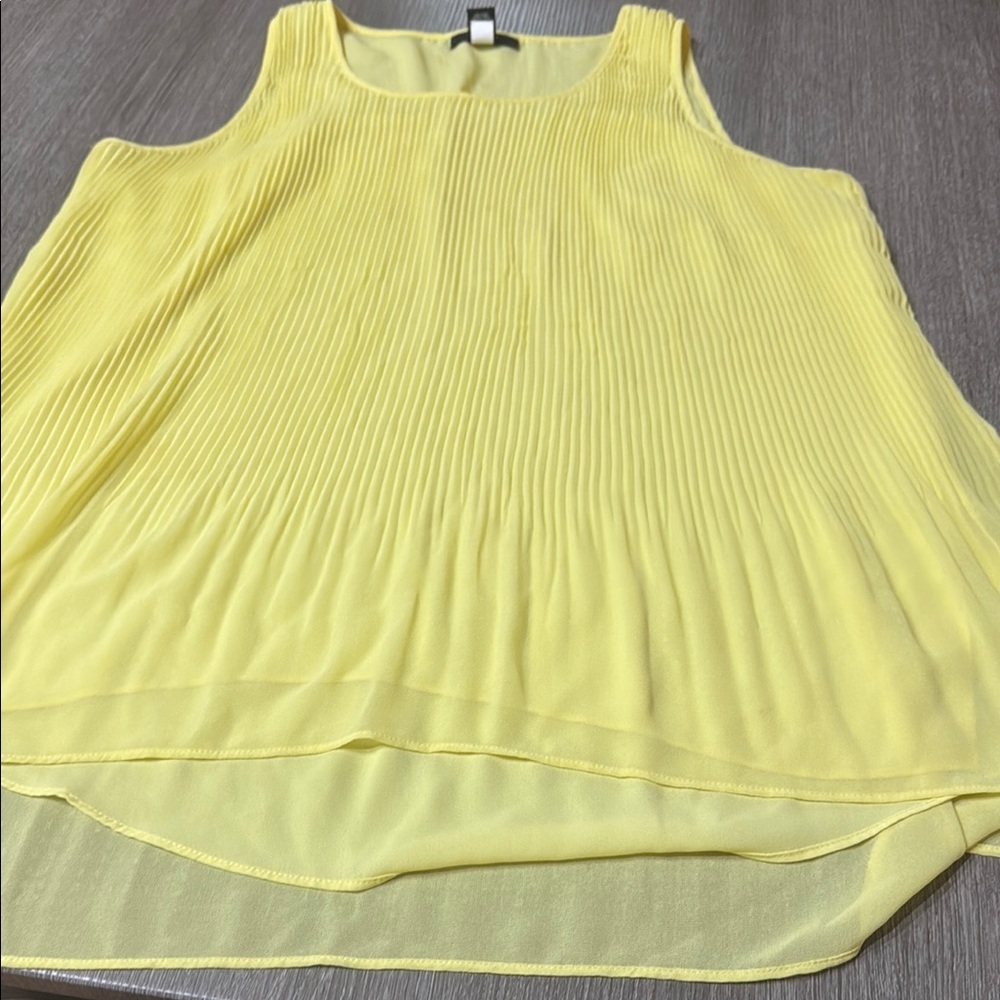 Alfani Sunlit Yellow Pleated Tank Top